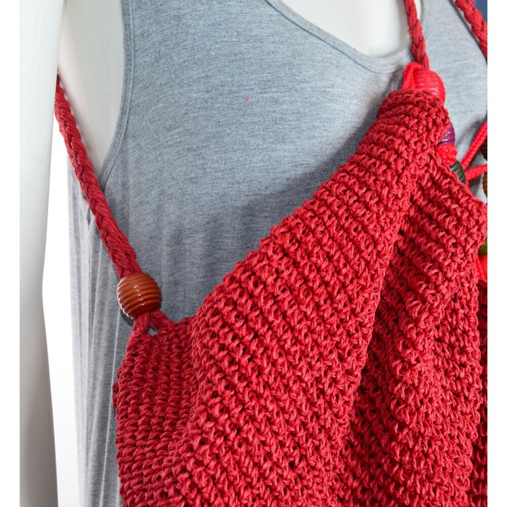 Paper Straw Beaded Adjustable Backpack Sling Bag … - image 3